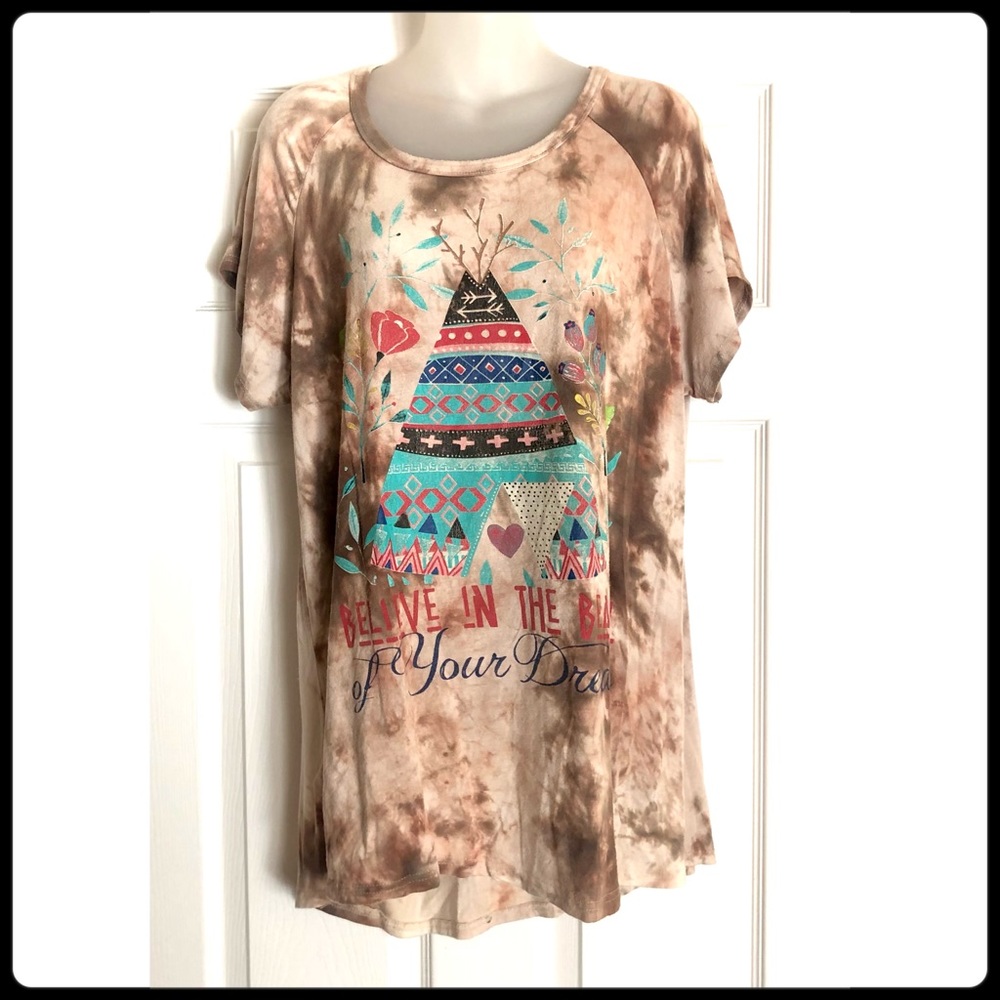 Southern Grace Tie Dyed Teepee Graphic T-shirt